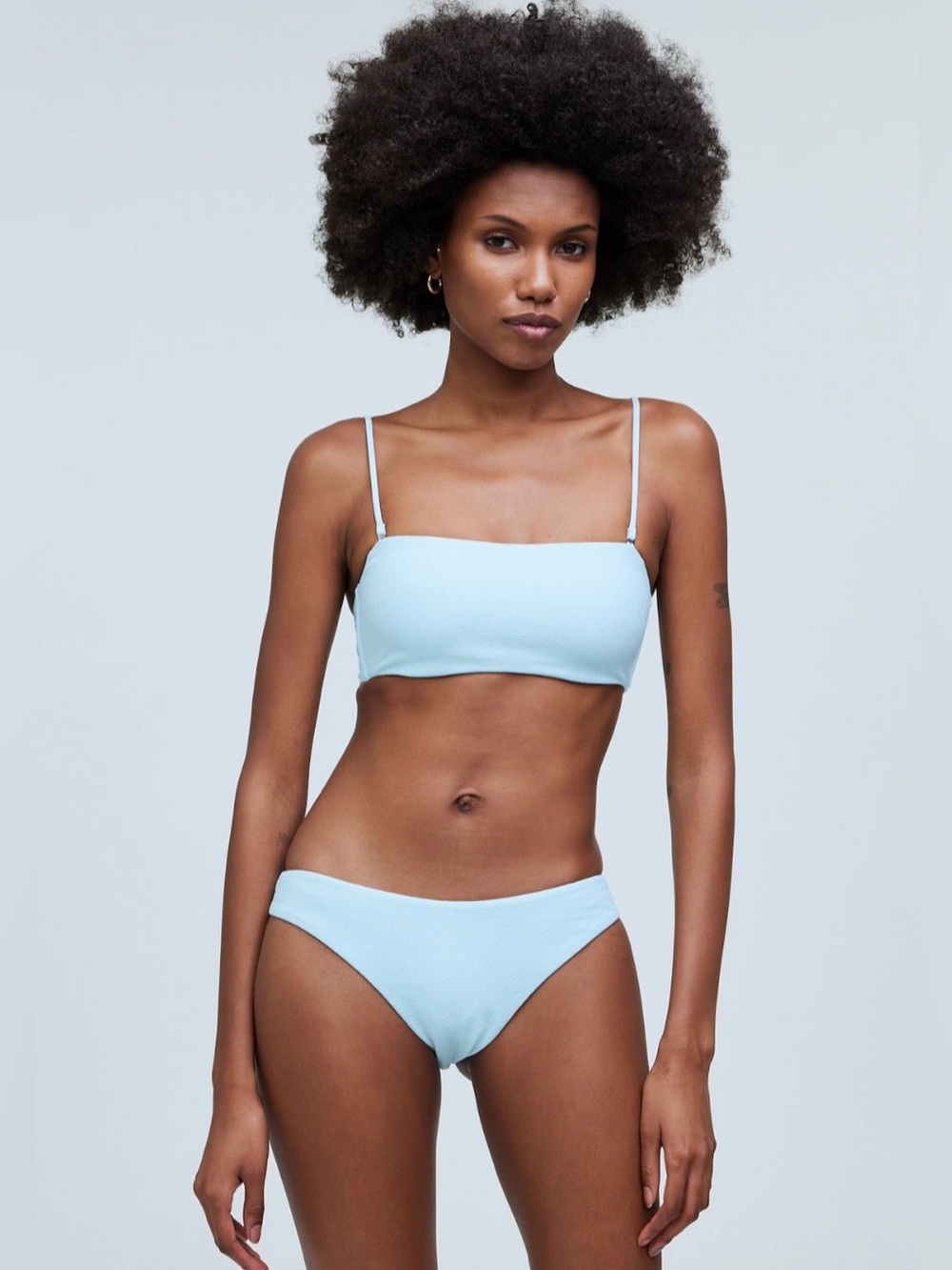 MWT! Madewell Spaghetti-Strap Bandeau Bikini Top in Blue Heron